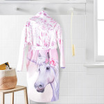 Детски халат Unicorn с качулка и DF печат – XL Детски халат Unicorn с качулка и DF печат – XL